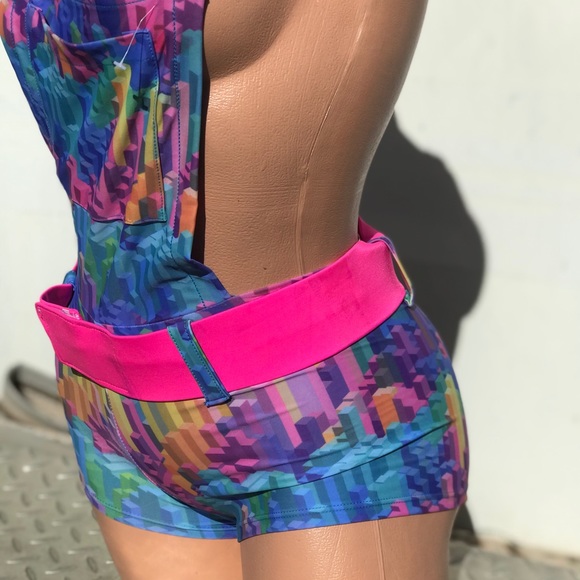 Malibu Barbie overalls rave outfit booty shorts - Picture 6 of 8